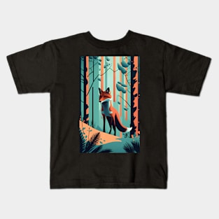 abstract fox in the forest Kids T-Shirt